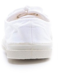 Baskets basses en toile blanches Bensimon