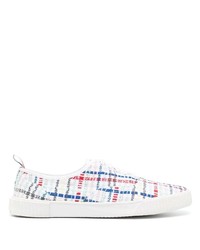 Baskets basses en toile blanches Thom Browne