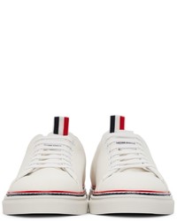 Baskets basses en toile blanches Thom Browne