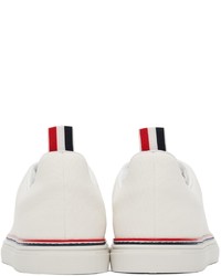 Baskets basses en toile blanches Thom Browne