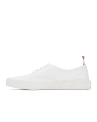 Baskets basses en toile blanches Thom Browne