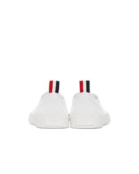 Baskets basses en toile blanches Thom Browne