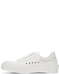 Baskets basses en toile blanches Alexander McQueen