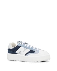 Baskets basses en toile bleu marine et blanc New Balance