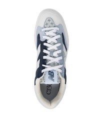 Baskets basses en toile bleu marine et blanc New Balance