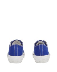Baskets basses en toile bleu marine et blanc Burberry