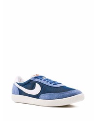 Baskets basses en toile bleu marine et blanc Nike