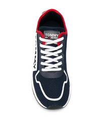 Baskets basses en toile bleu marine et blanc Tommy Jeans