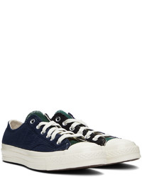 Baskets basses en toile bleu marine et blanc Converse