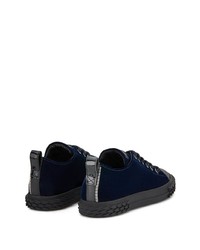 Baskets basses en toile bleu marine Giuseppe Zanotti