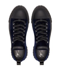 Baskets basses en toile bleu marine Giuseppe Zanotti