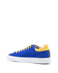 Baskets basses en toile bleu marine Moschino