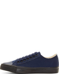 Baskets basses en toile bleu marine Yohji Yamamoto