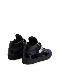 Baskets basses en toile bleu marine Giuseppe Zanotti