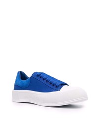 Baskets basses en toile bleues Alexander McQueen