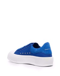 Baskets basses en toile bleues Alexander McQueen