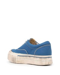 Baskets basses en toile bleues VISVIM