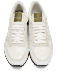 Baskets basses en toile camouflage blanches Valentino