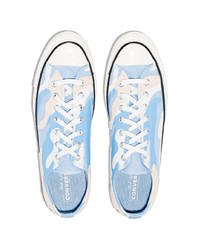 Baskets basses en toile camouflage bleu clair Converse
