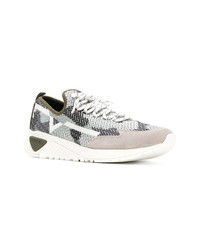 Baskets basses en toile camouflage grises Diesel