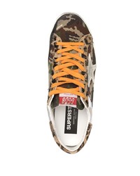 Baskets basses en toile camouflage marron Golden Goose