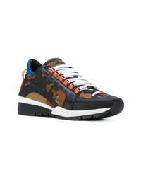 Baskets basses en toile camouflage multicolores DSQUARED2