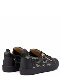 Baskets basses en toile camouflage vert foncé Giuseppe Zanotti