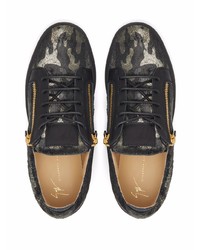 Baskets basses en toile camouflage vert foncé Giuseppe Zanotti