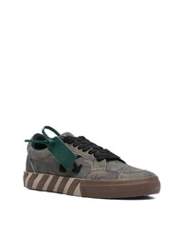 Baskets basses en toile camouflage vert foncé Off-White