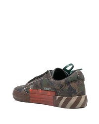 Baskets basses en toile camouflage vert foncé Off-White