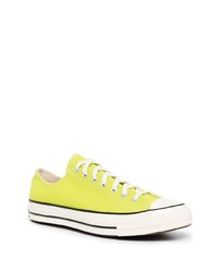 Baskets basses en toile chartreuses Converse