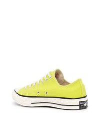 Baskets basses en toile chartreuses Converse