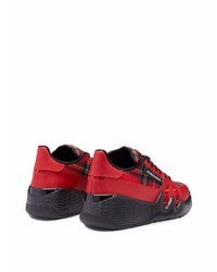 Baskets basses en toile écossaises rouges Giuseppe Zanotti