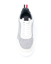 Baskets basses en toile grises Thom Browne