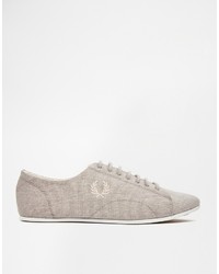 Baskets basses en toile grises Fred Perry