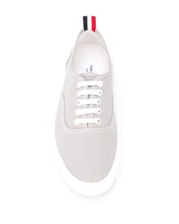 Baskets basses en toile grises Thom Browne