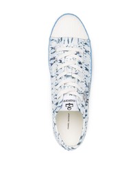 Baskets basses en toile imprimé tie-dye bleu clair Isabel Marant