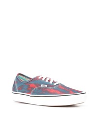 Baskets basses en toile imprimé tie-dye bleues Vans