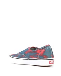 Baskets basses en toile imprimé tie-dye bleues Vans