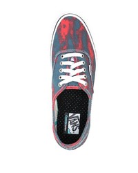 Baskets basses en toile imprimé tie-dye bleues Vans