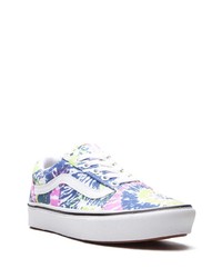 Baskets basses en toile imprimé tie-dye bleues Vans