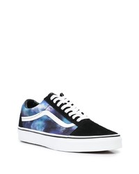 Baskets basses en toile imprimé tie-dye bleues Vans