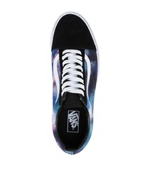 Baskets basses en toile imprimé tie-dye bleues Vans