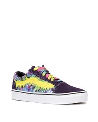 Baskets basses en toile imprimé tie-dye multicolores Vans