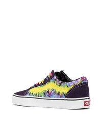 Baskets basses en toile imprimé tie-dye multicolores Vans