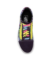 Baskets basses en toile imprimé tie-dye multicolores Vans