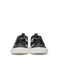 Baskets basses en toile imprimé tie-dye noires et blanches Giuseppe Zanotti