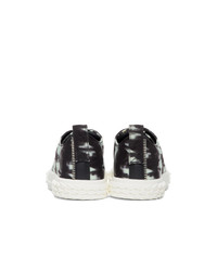 Baskets basses en toile imprimé tie-dye noires et blanches Giuseppe Zanotti