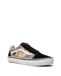 Baskets basses en toile imprimé tie-dye noires Vans