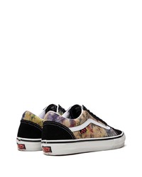 Baskets basses en toile imprimé tie-dye noires Vans